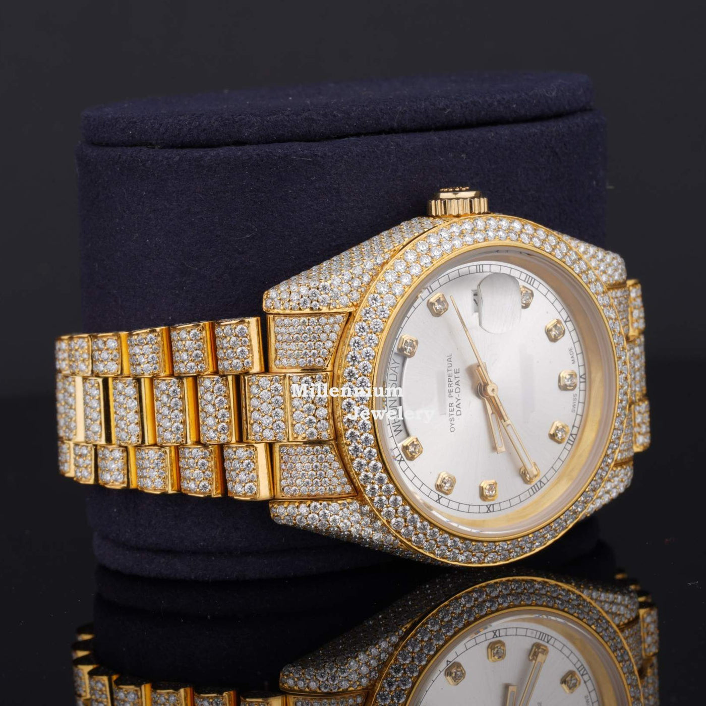 Formal Classic Moissanite Diamond Iced Out Automatic Watch With Diamond Body