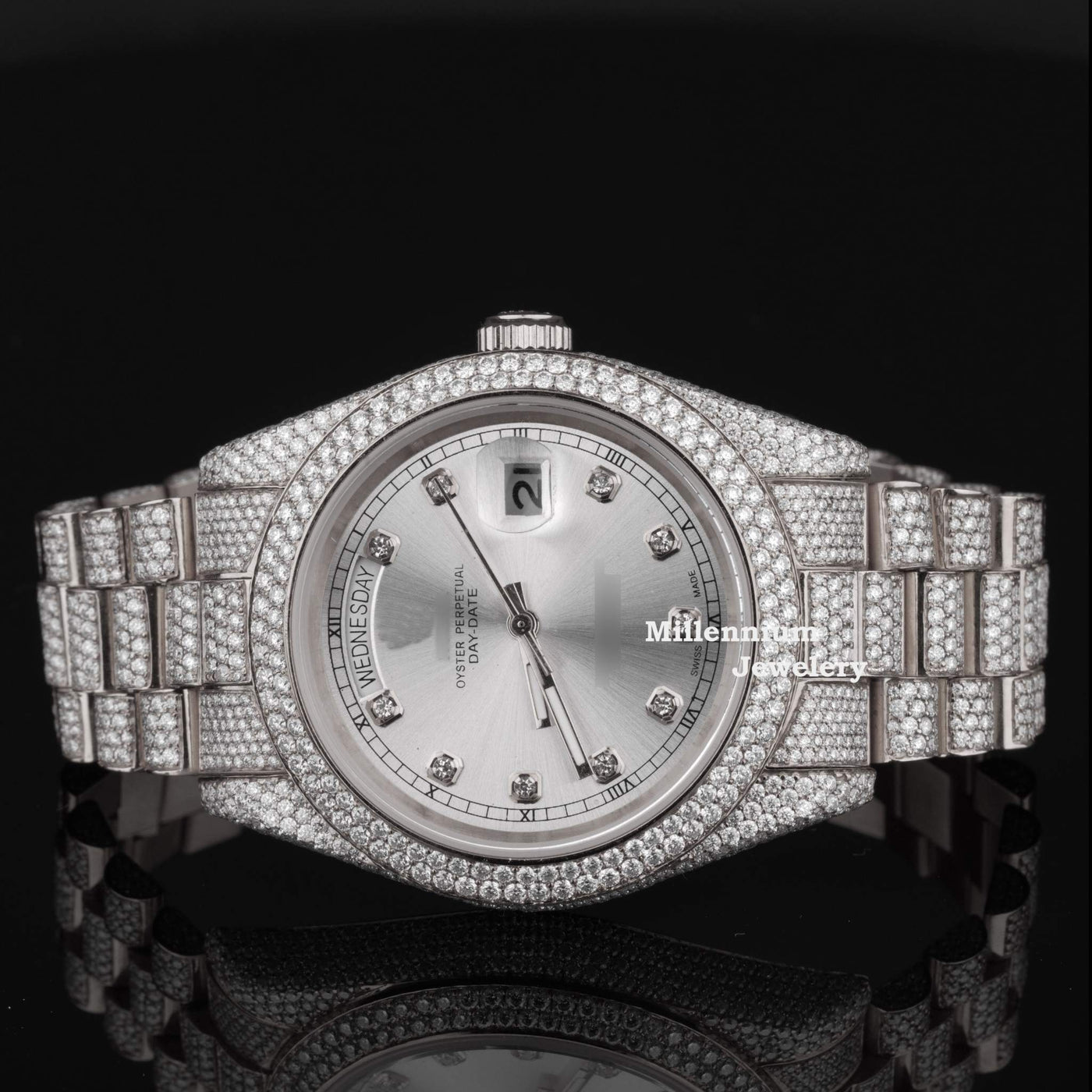 Formal Classic Moissanite Diamond Iced Out Automatic Watch With White GoldColor