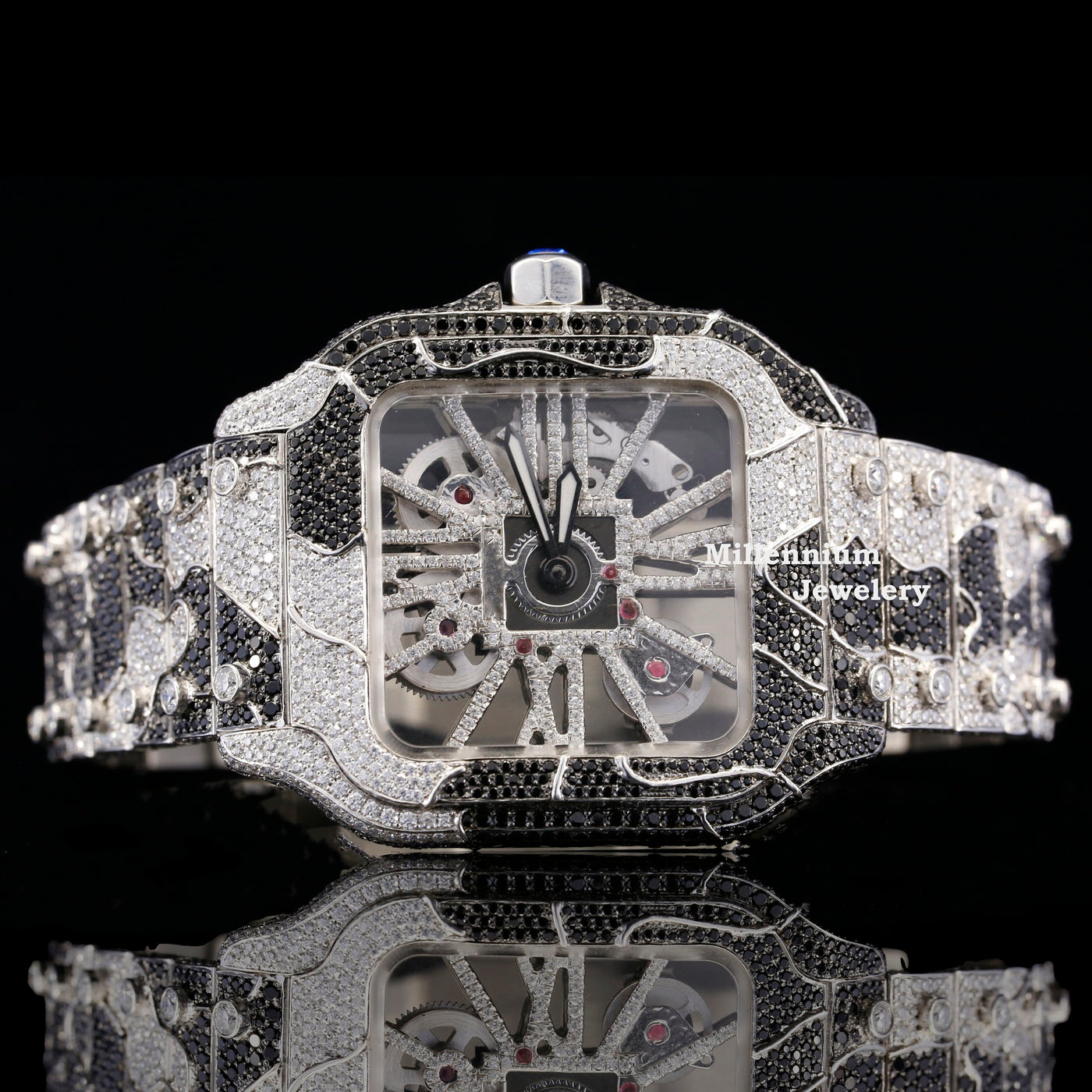 Luxury Aesthetic Snake Skin Pattern Iced Out Moissanite Watch FIrst