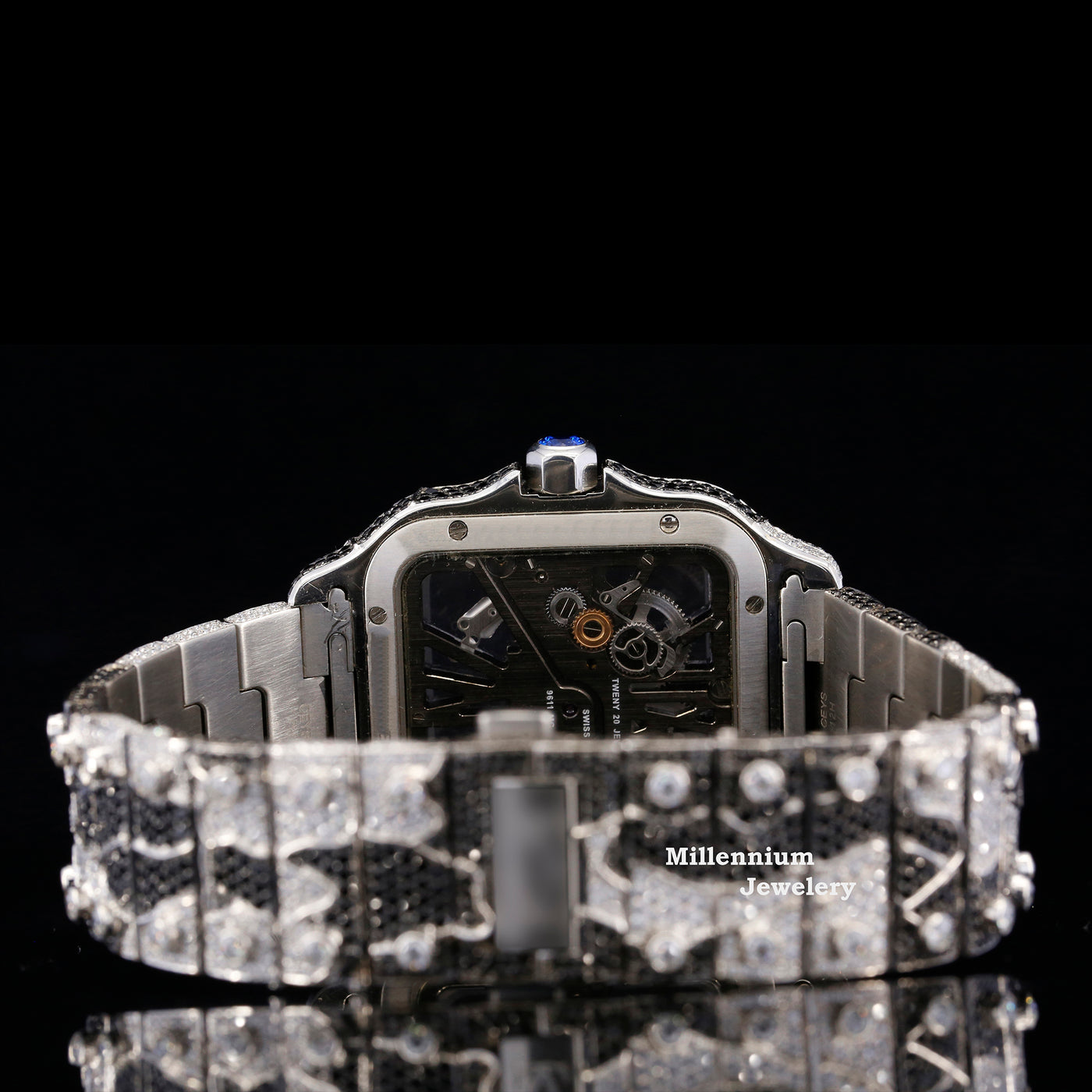 Luxury Aesthetic Snake Skin Pattern Iced Out Moissanite Watch Forth