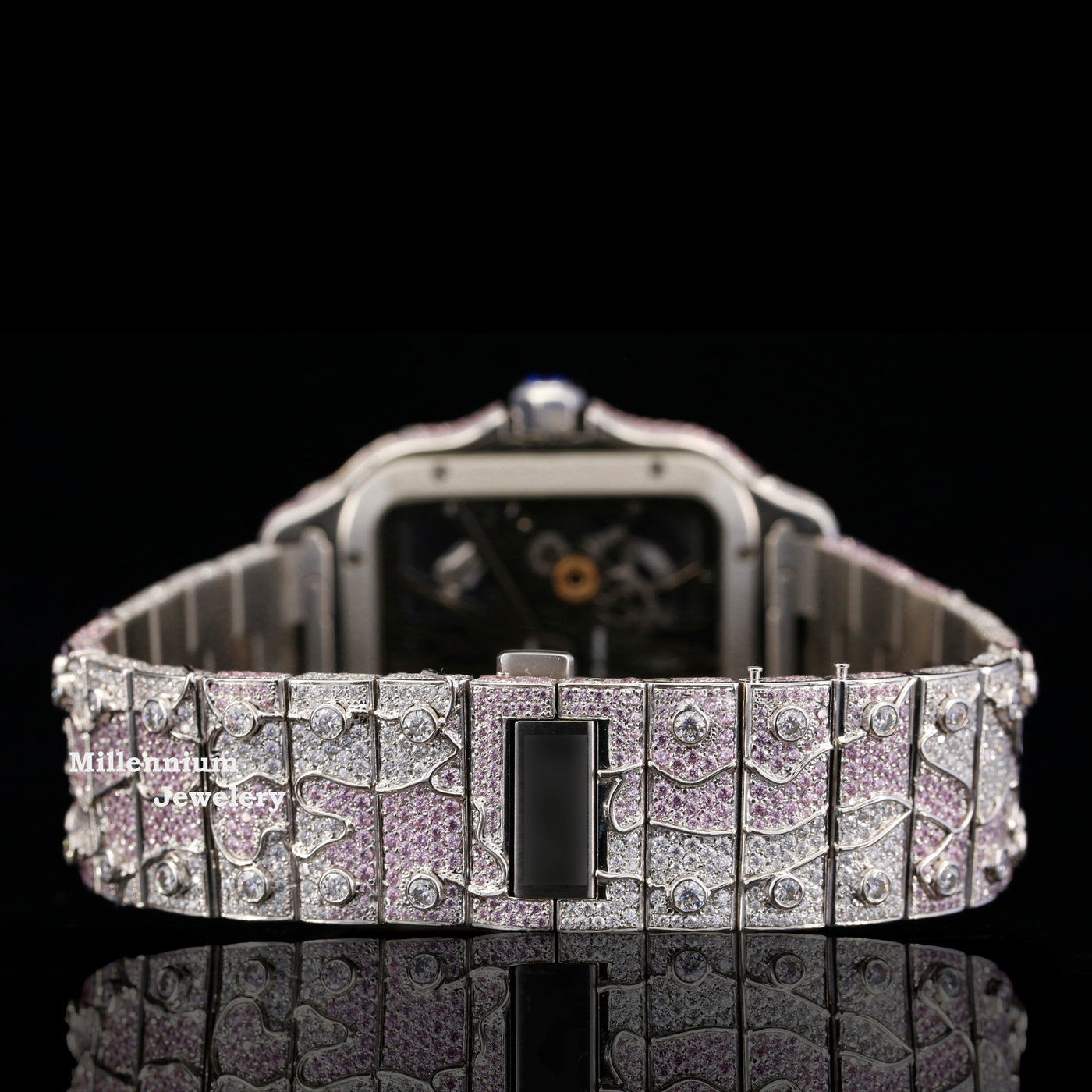 Stylish Double Color Moissanite Diamond Iced Out Watch Forth