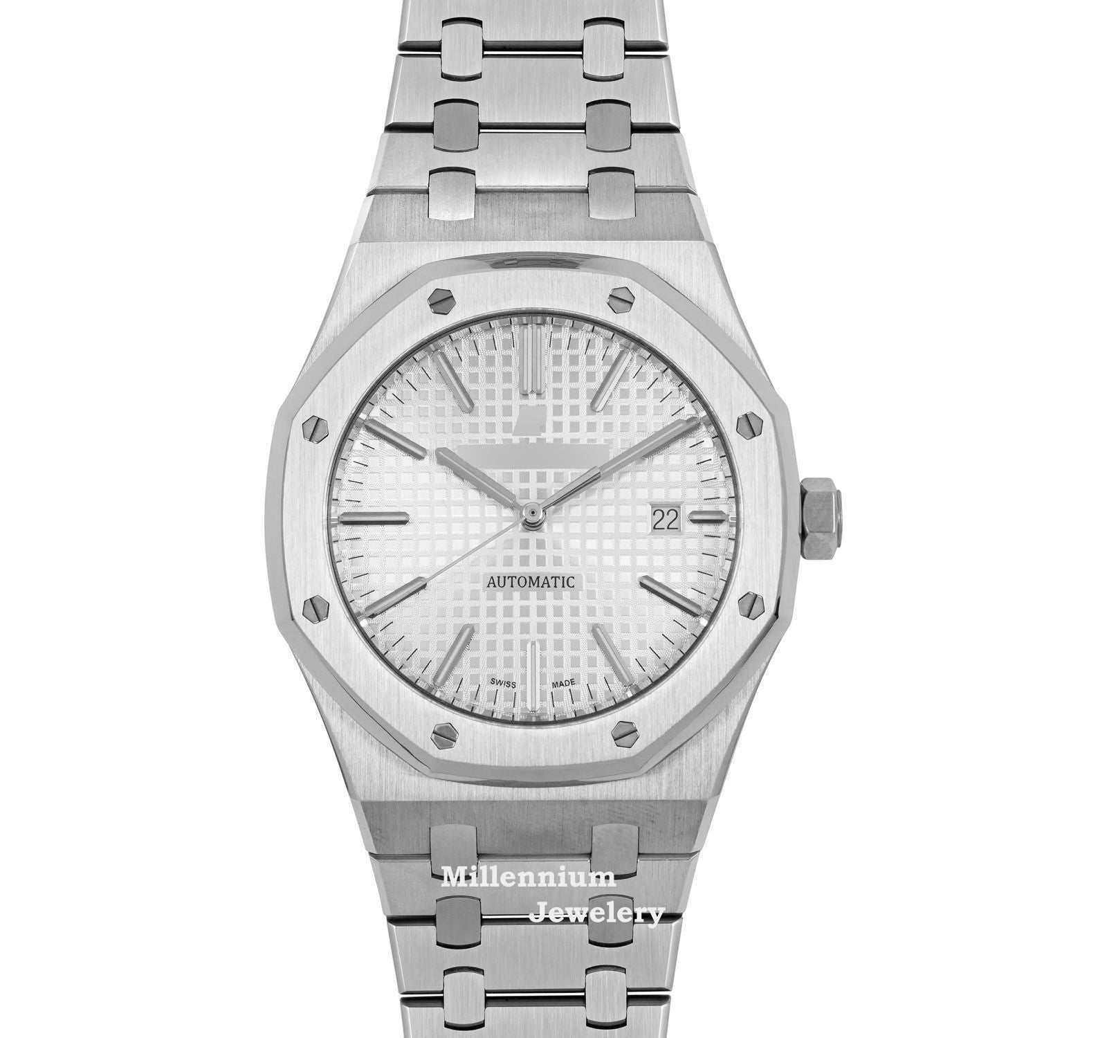 Classic Silver Color Metal Strap Totally Automatic Watch Second