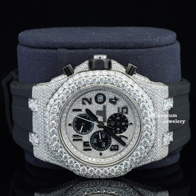 Luxury Moissanite Iced Out Chronograph Automatic Watch Fifth