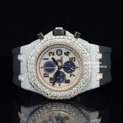 Luxury Moissanite Iced Out Watch For Rapper Automatic Rubber Watch First