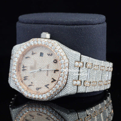 Luxuries Moissanite Iced Out Arabic Numericals Automatic Watch Third