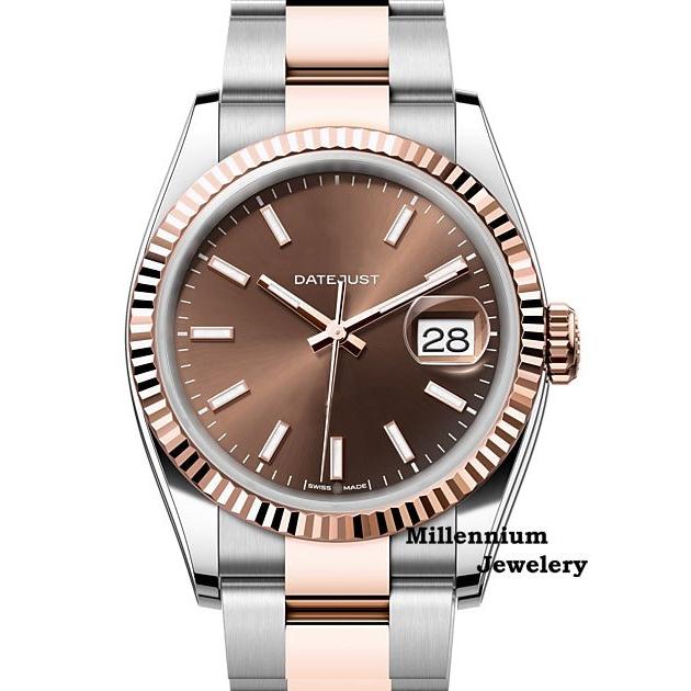 Outstanding Plain Rose Plated Fully Automatic Classic Branded Watch Second