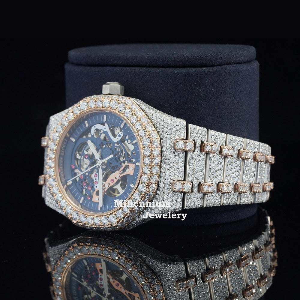 Fashionable Moissanite Watch Diamond Iced Out Automatic Movement Third