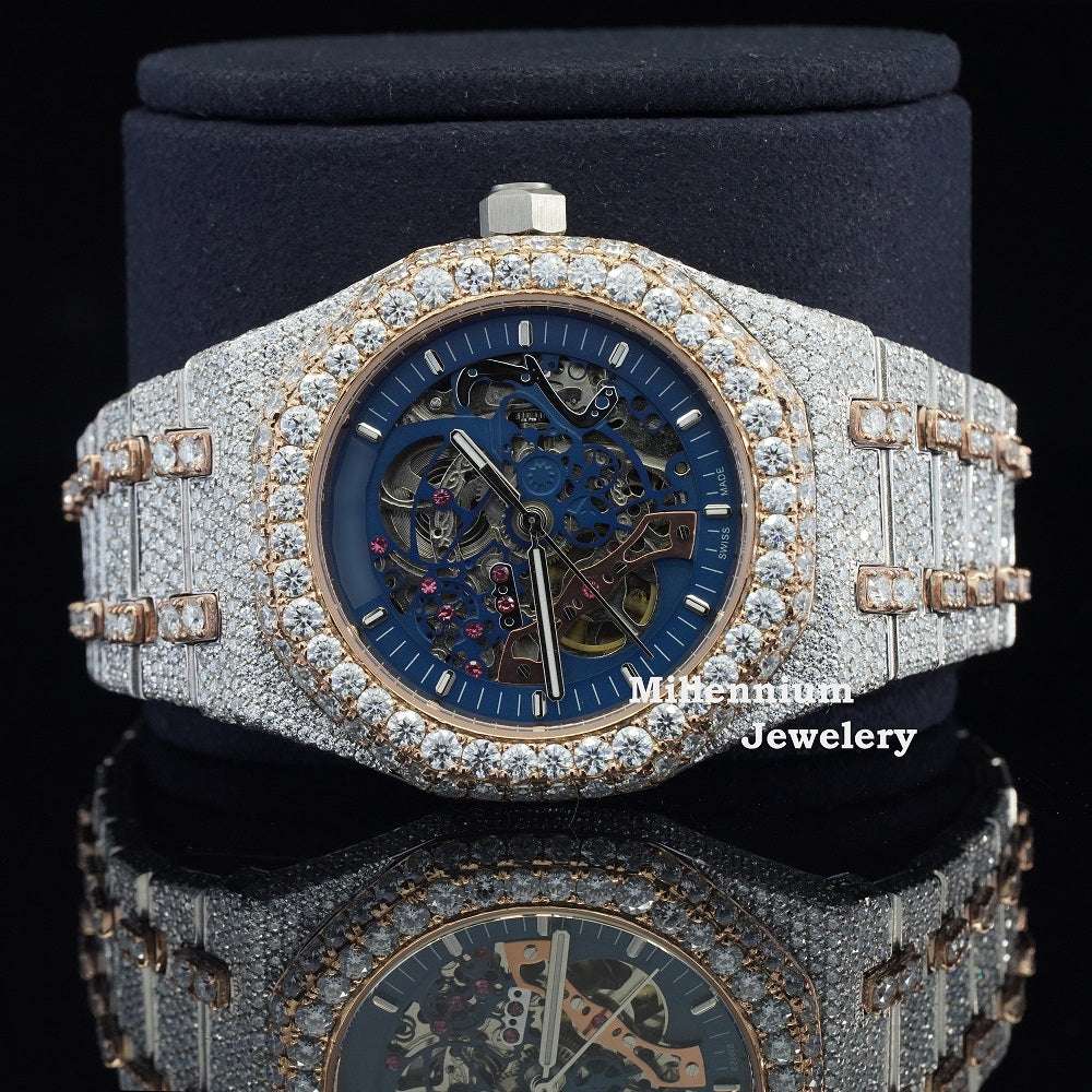 Fashionable Moissanite Watch Diamond Iced Out Automatic Movement Fifth