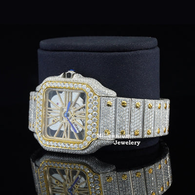 Elegant Automatic Transparent Hip Hop Style Moissanite Diamond Watch Third