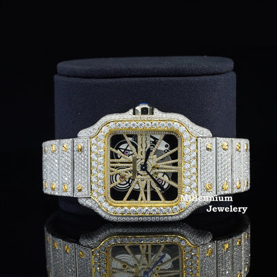 Elegant Automatic Transparent Hip Hop Style Moissanite Diamond Watch Fifth