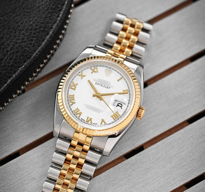 Stylish Two Tone Jubilee Bracelet Automatic Plain Watch Fifth