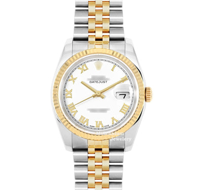 Stylish Two Tone Jubilee Bracelet Automatic Plain Watch Second