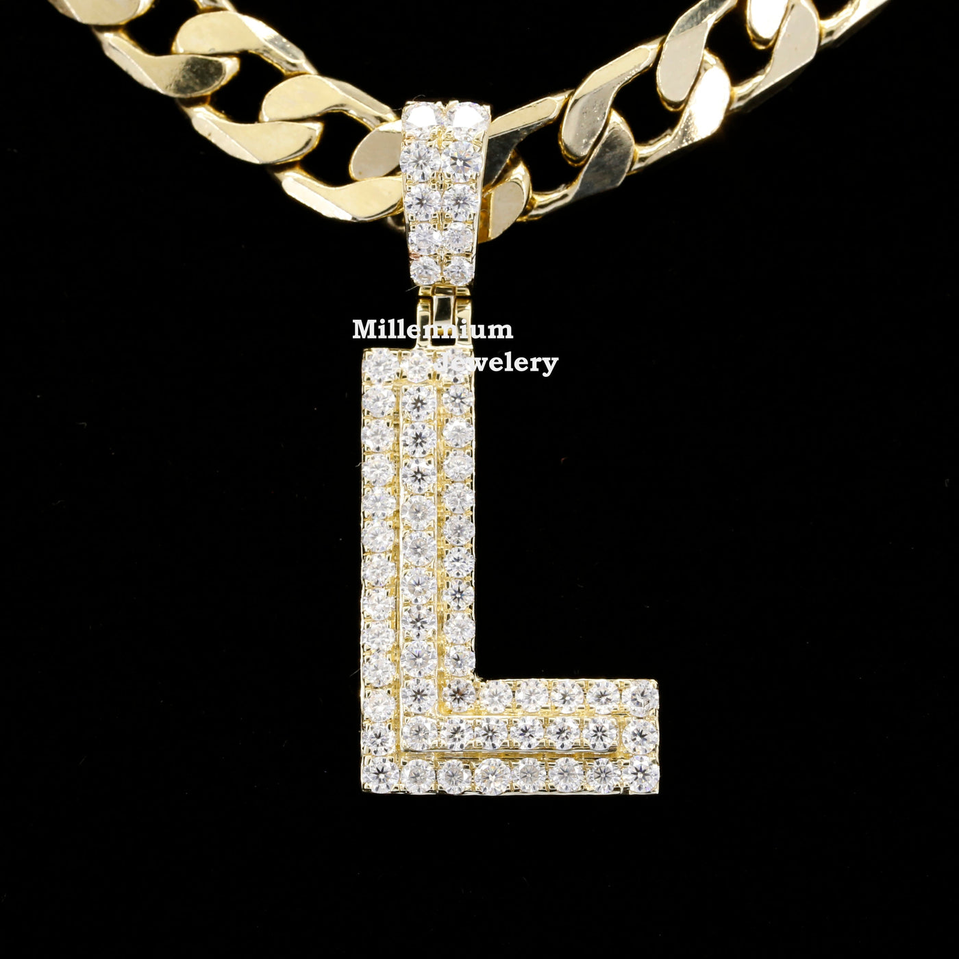 Custom L Initial Fully Luxurious Moissanite Diamond Hip Hop Pendant First