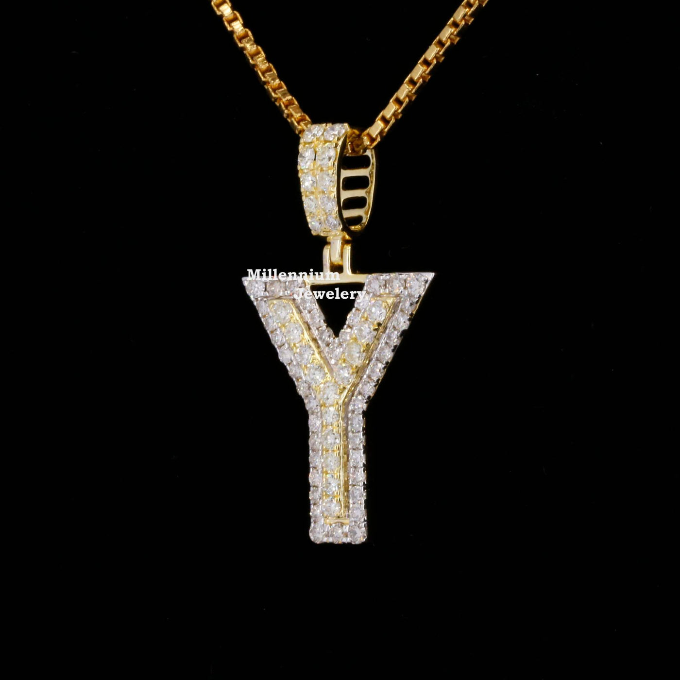 Custom Y Initial Moissanite Diamond Iced Out Hip Hop Pendant Fifth