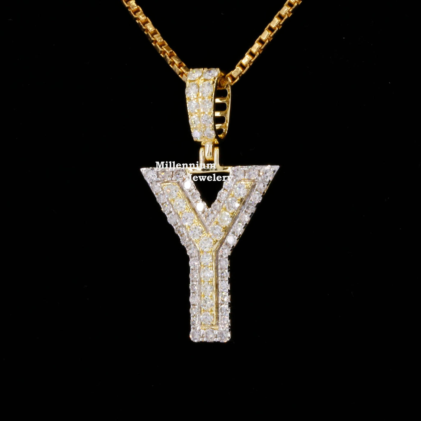 Custom Y Initial Moissanite Diamond Iced Out Hip Hop Pendant Third