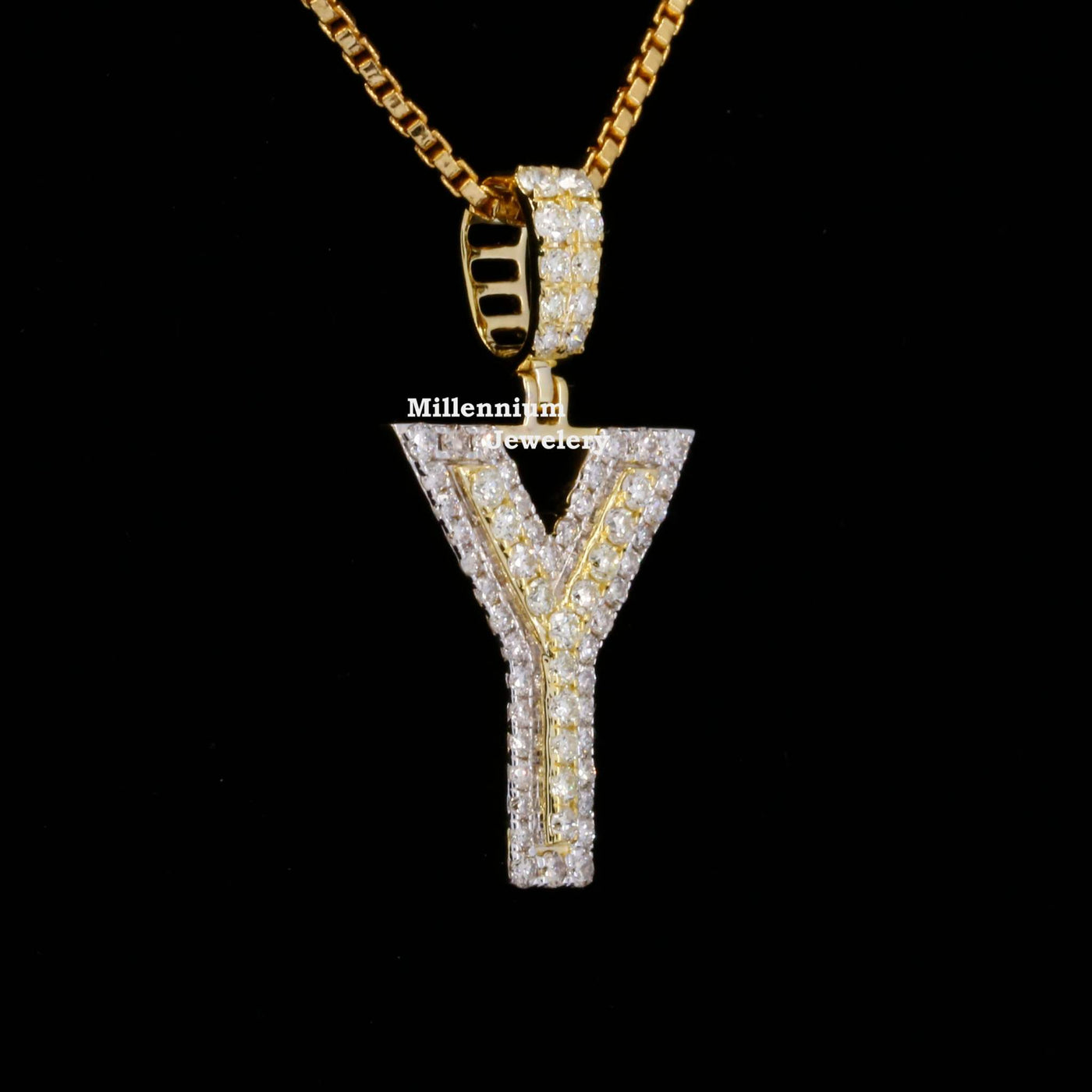 Custom Y Initial Moissanite Diamond Iced Out Hip Hop Pendant Forth