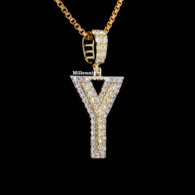 Custom Y Initial Moissanite Diamond Iced Out Hip Hop Pendant Forth