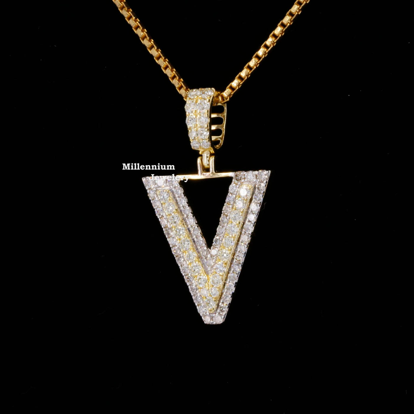 Vans V Initial Moissanite Diamond Iced Out Hip Hop Style Pendant Third