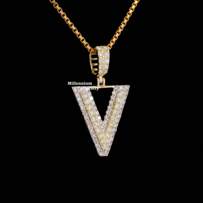 Vans V Initial Moissanite Diamond Iced Out Hip Hop Style Pendant First