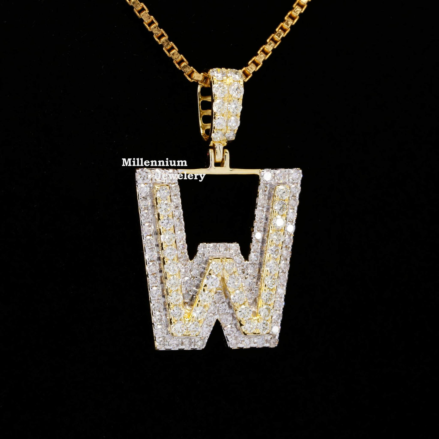 Custom W Initial Moissanite Diamond Iced Out Hip Hop Pendant First