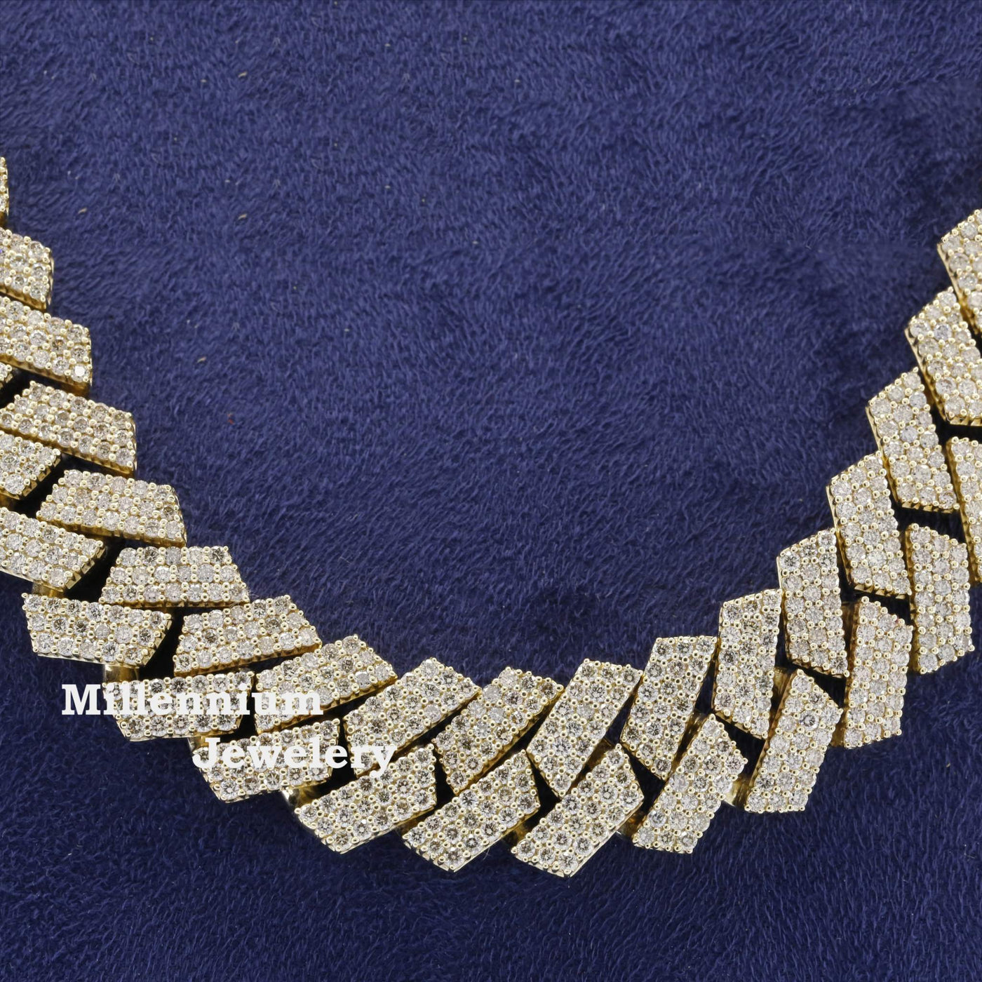 Buy Iced Out Moissanite Diamond Cuban Link Chain Necklace With Gold Heavy 