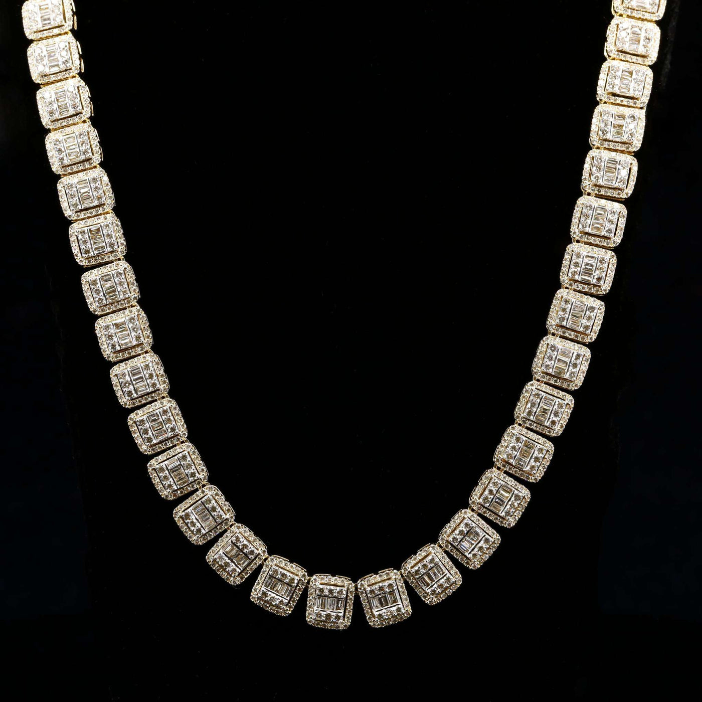 Moissanite Diamond Embellished Hip Hop Style Cuban Link Chain With Gold