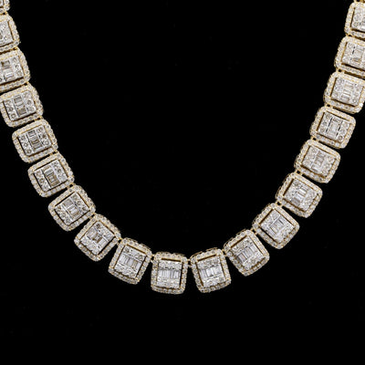 Moissanite Diamond Embellished Hip Hop Style Cuban Link Chain With Big Chain