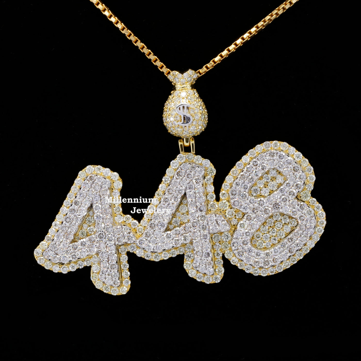 Custom 448 Number Moissanite Diamond Totally Hip Hop Pendant First