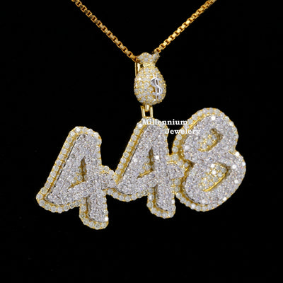 Custom 448 Number Moissanite Diamond Totally Hip Hop Pendant Second