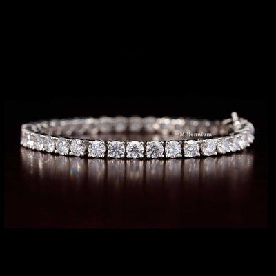 Round VVS Moissanite Mens Tennis Bracelet