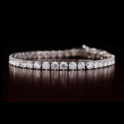 Round VVS Moissanite Mens Tennis Bracelet
