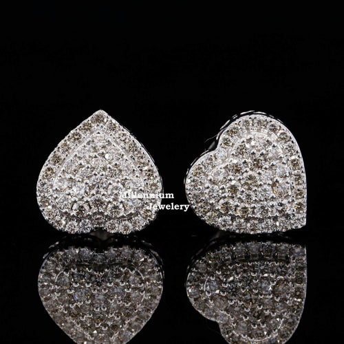 1ct Iced Out Hip Hop Style Round Cut Moissanite Diamond Stud Earring
