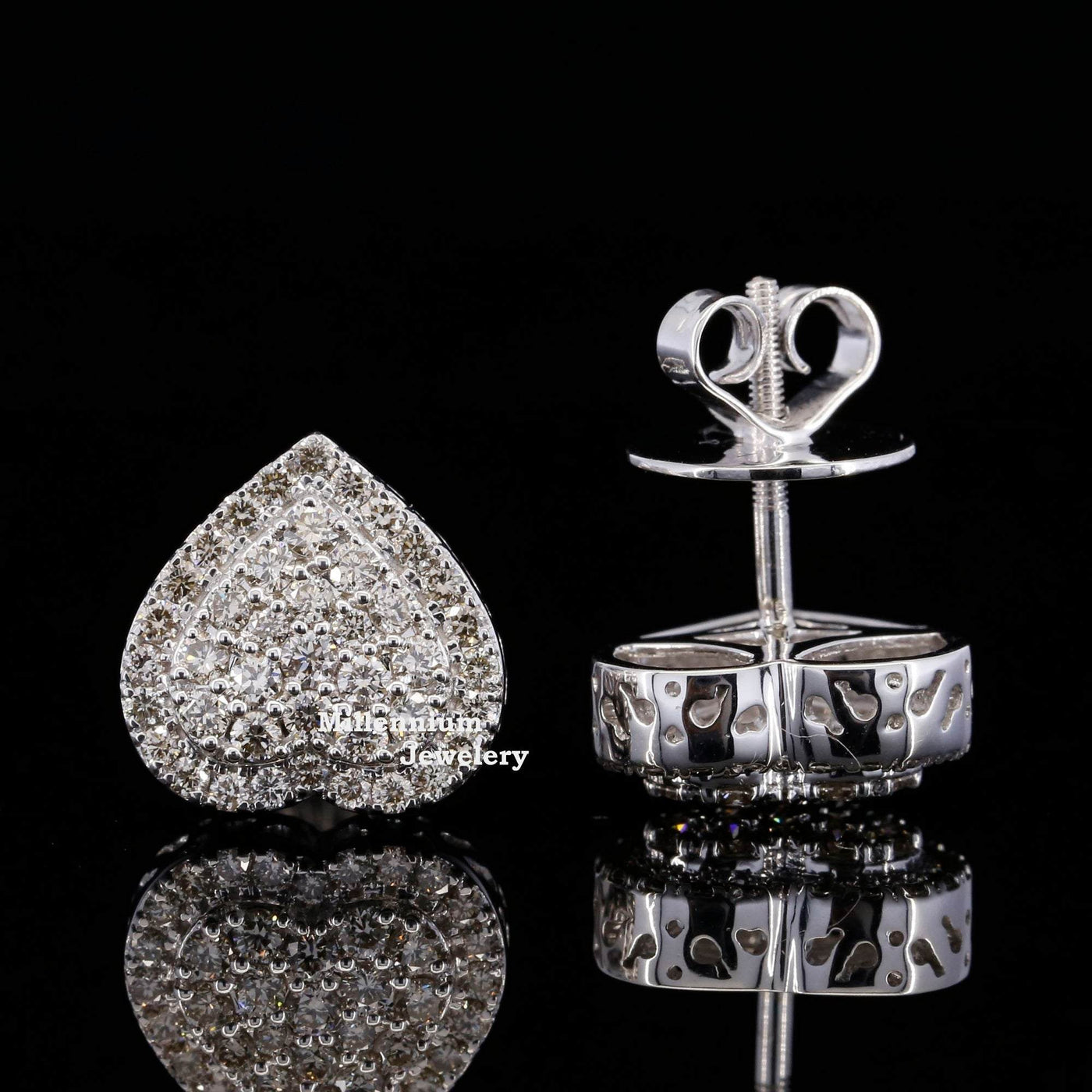 1 CT Iced Out Hip Hop Style Round Cut Moissanite Diamond Stud Earring Third