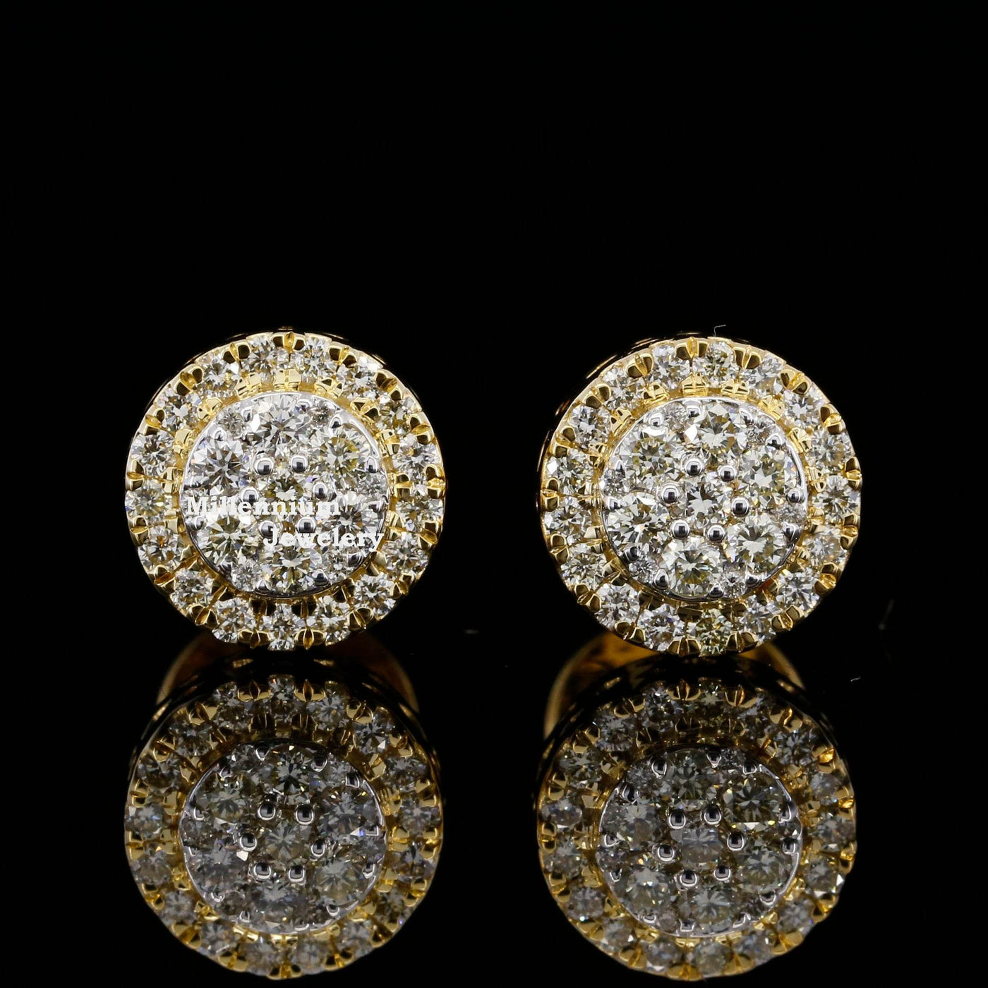 1 CT Fancy Hip Hop Style Round Moissanite Diamond Unisex Stud Earring Eight