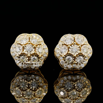 Round Moissanite Diamond Hip Hop Style Stud Earring First