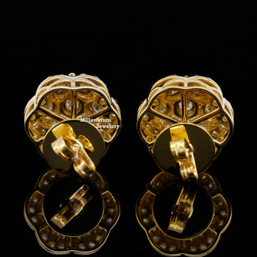 Round Moissanite Diamond Hip Hop Style Stud Earring