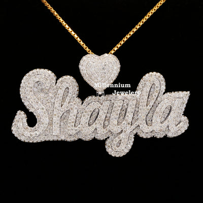 Custom Shayla Name Moissanite Round Diamond Totally Hip Hop Pendant First