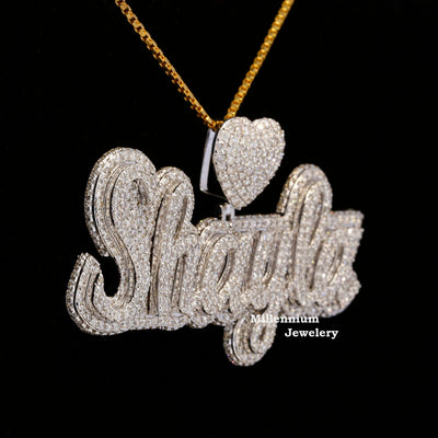 Custom Shayla Name Moissanite Round Diamond Totally Hip Hop Pendant Third