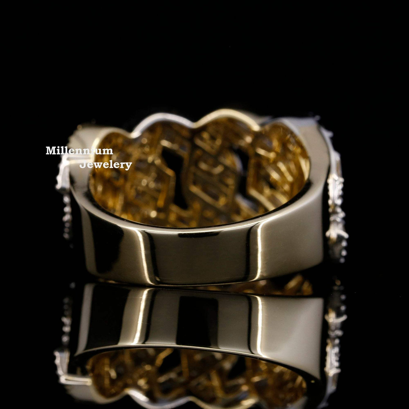 Baugette Rapper Ring Baguette Moissanite Diamond Iced Out Hip Hop Ring 2.20 CT For Unisex ...