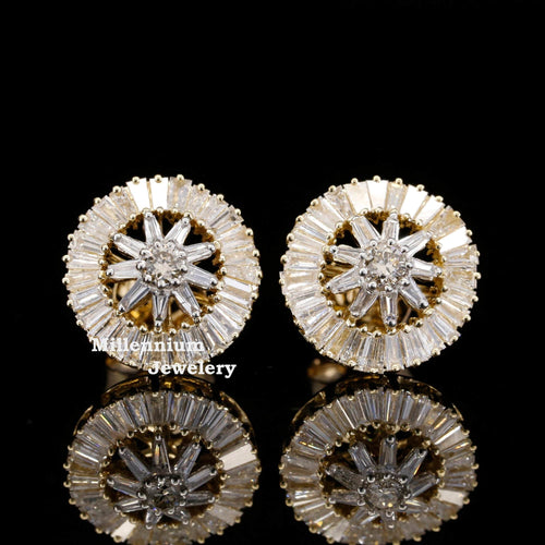 Amazing Moissanite Diamond Round Shape Hip Hop Style Stud