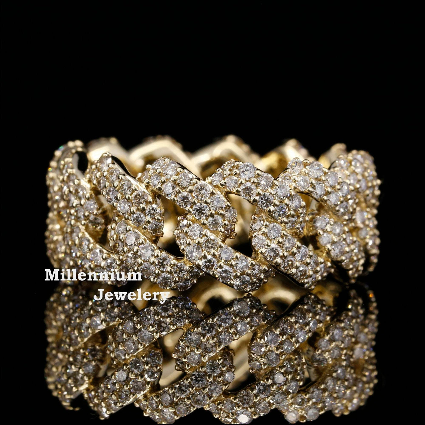 Cuban Chain Design Moissanite Diamond Iced Out Hip Hop Ring First