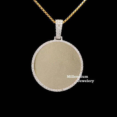 Moissanite Custom Round Shape Photo Pendant For Memories