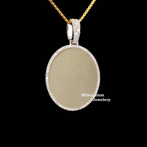 Moissanite Custom Round Shape Photo Pendant For Memories
