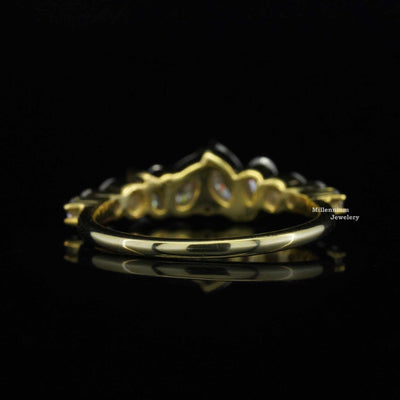 1.2ct Pear And Round Moissanite Band For Women