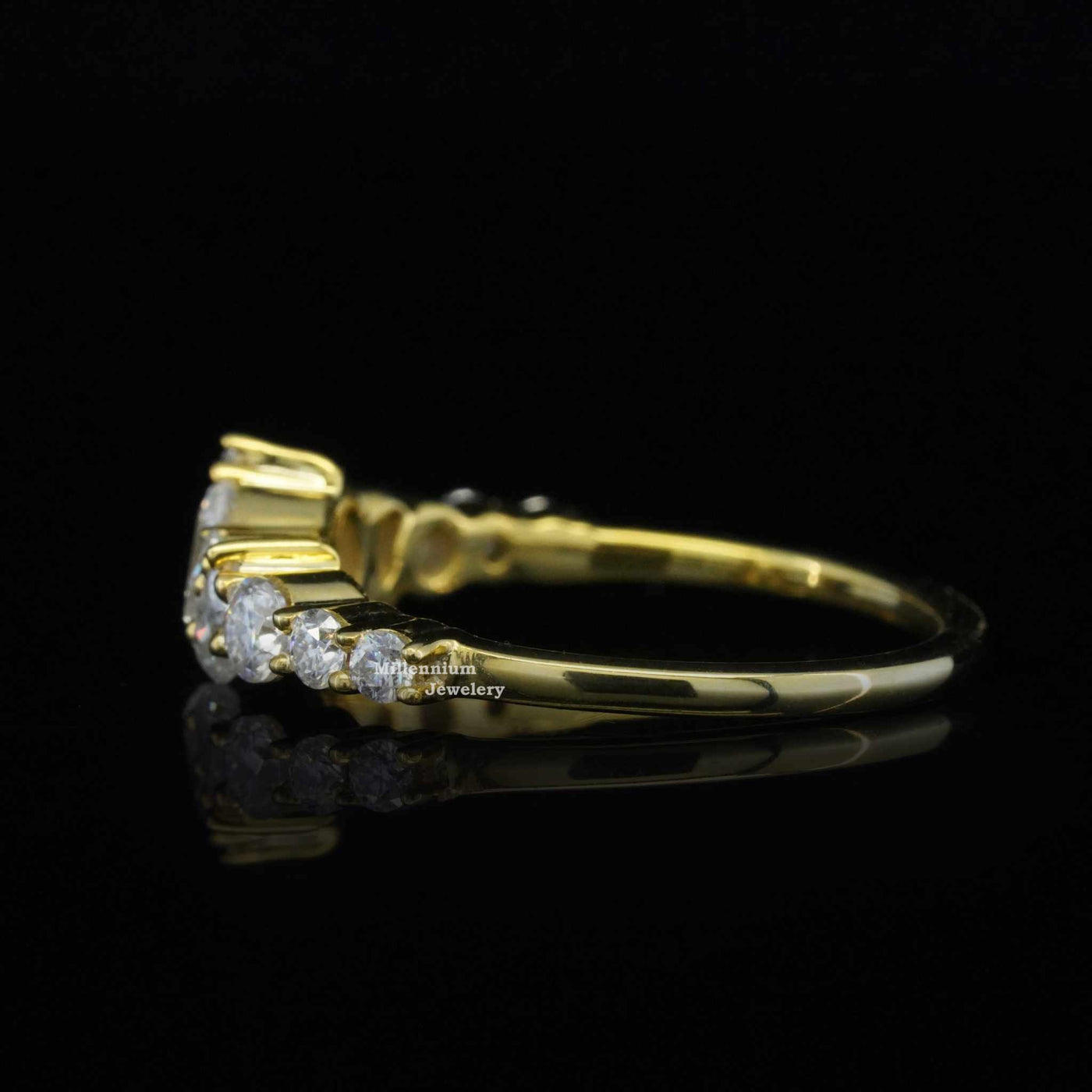 1.2ct Pear And Round Moissanite Band For Women