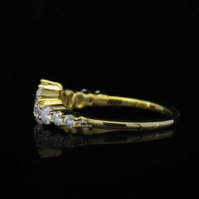 1.2ct Pear And Round Moissanite Band For Women