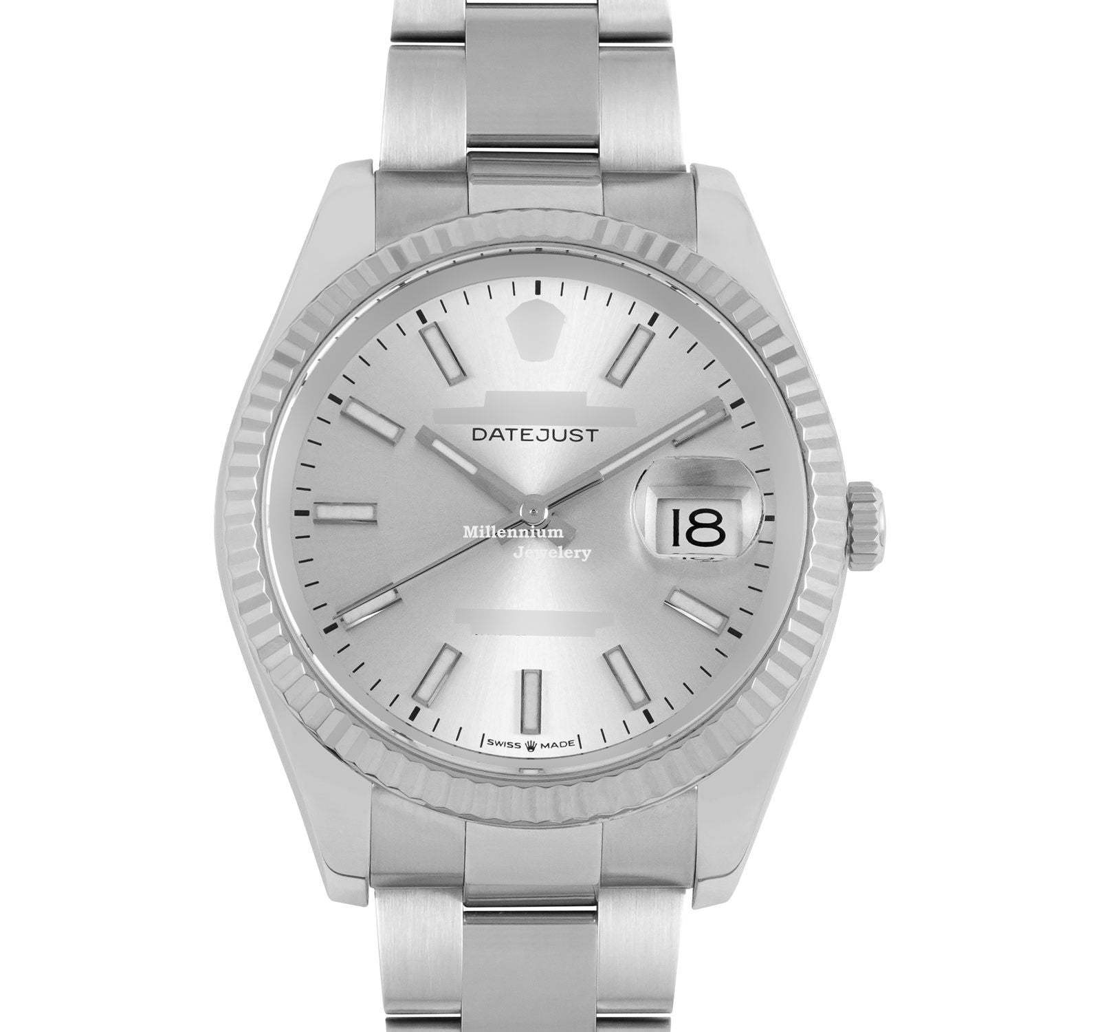 Awesome Plain Watch Style Oyster Bracelet Silver Color For Men Second