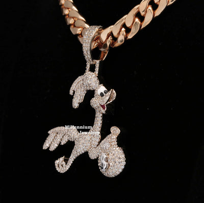 Custom Classic Iced Out Moissanite Diamond Duck Hip Hop Pendant With Rose Gold