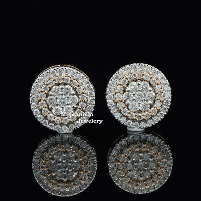 Stylish Flower Screw Moissanite Diamond Hip Hop Style Unisex Earring - Millennium Jewelery