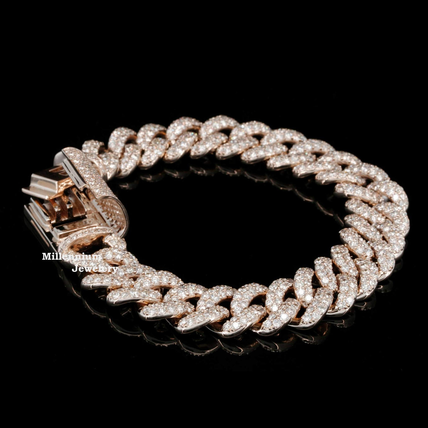 Bulky Round Cut Moissanite Diamond Hip Hop Bracelets Seven